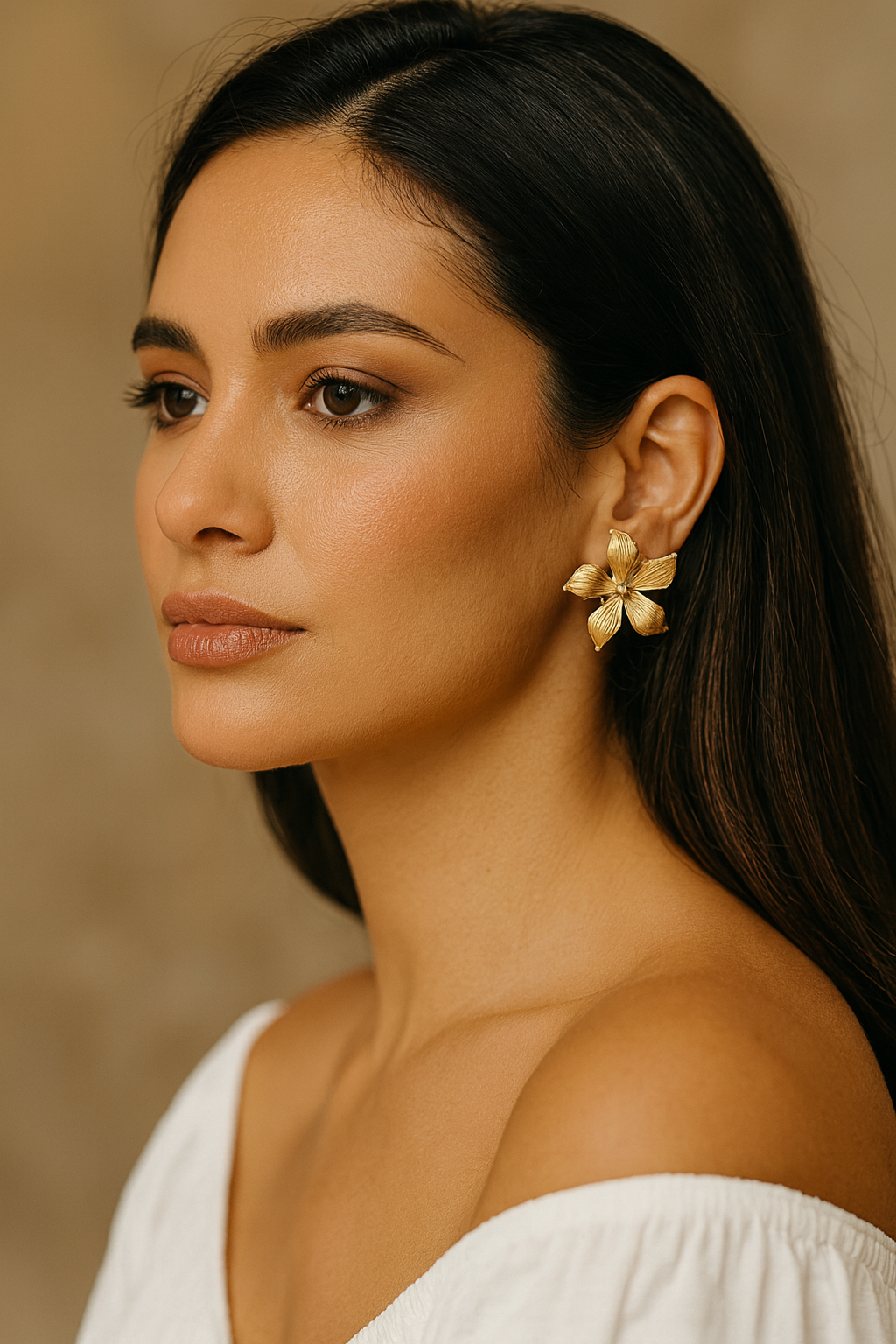 Pétales d'Or - Boucles d'oreilles inoxydables