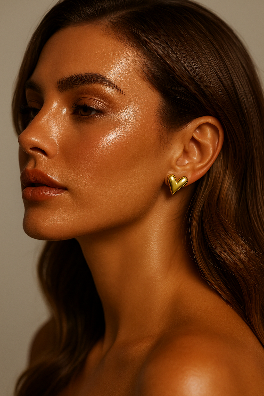 Élans du Cœur – Boucles en Acier Doré 14 mm
