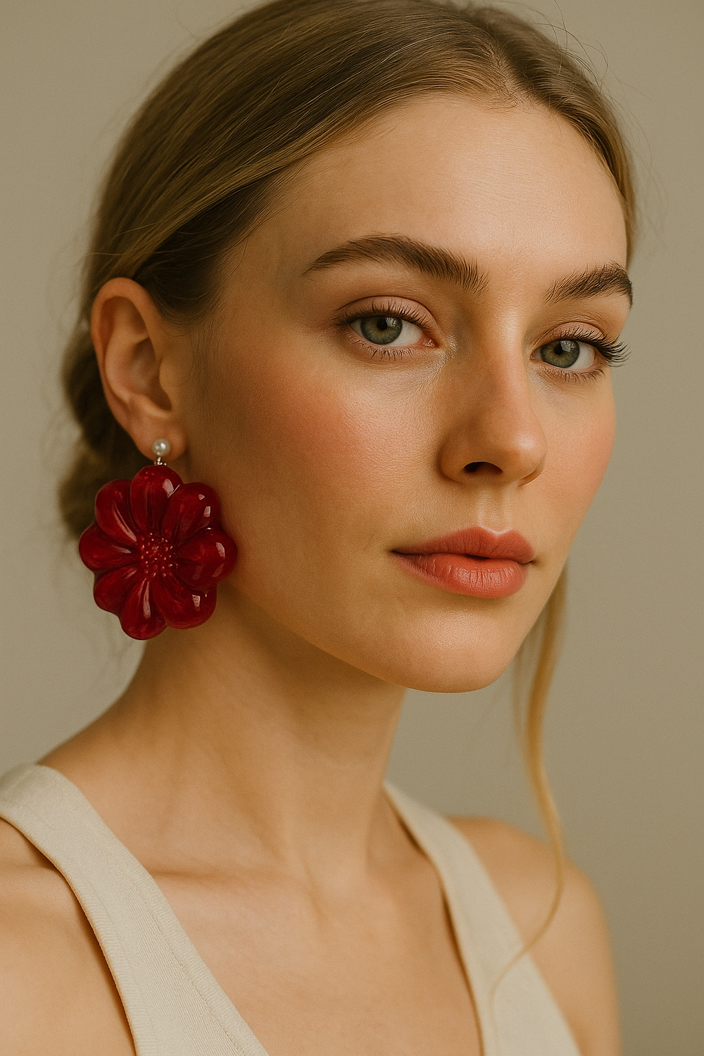 Fleur Marbrée – Boucles d’oreilles en résine 48 mm (5 couleurs)