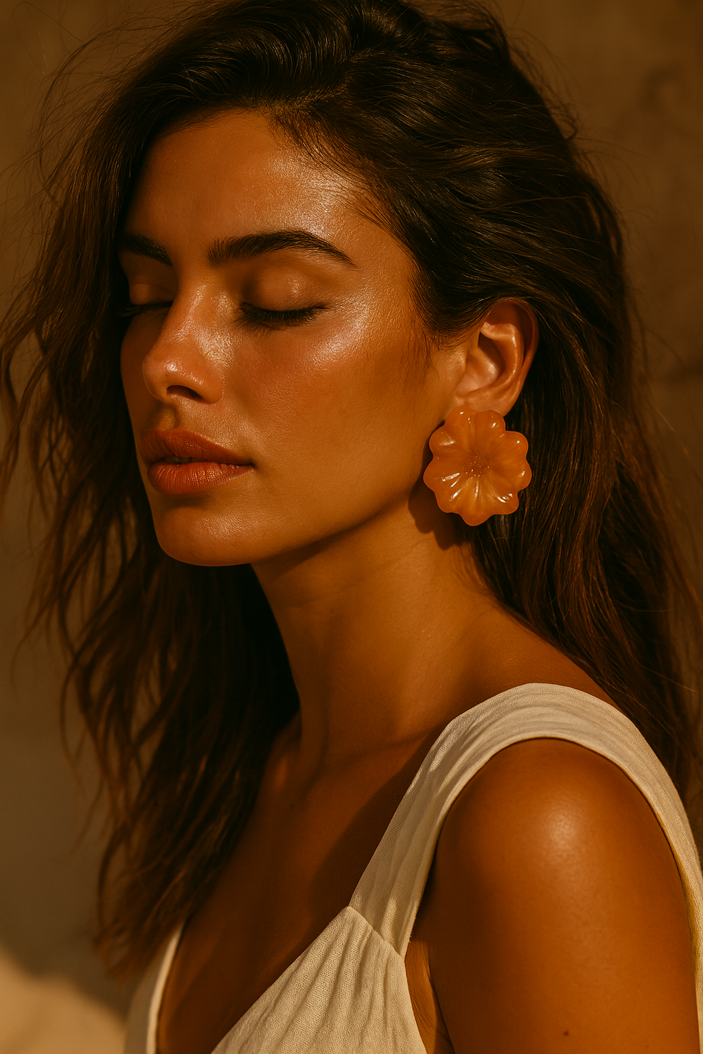 Fleur Marbrée – Boucles d’oreilles en résine 48 mm (5 couleurs)