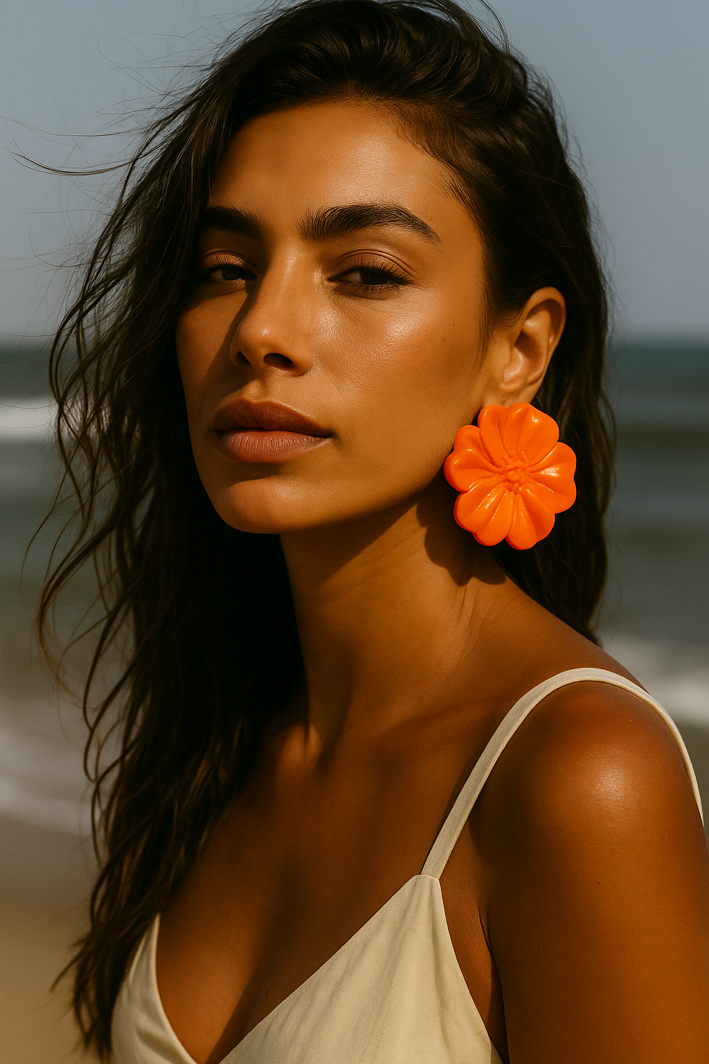 Fleur Marbrée – Boucles d’oreilles en résine 48 mm (5 couleurs)