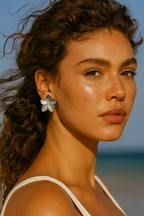 Fleur de Cerisier 30 mm – murmure -Boucles d’oreilles inoxydables (doré & argent)