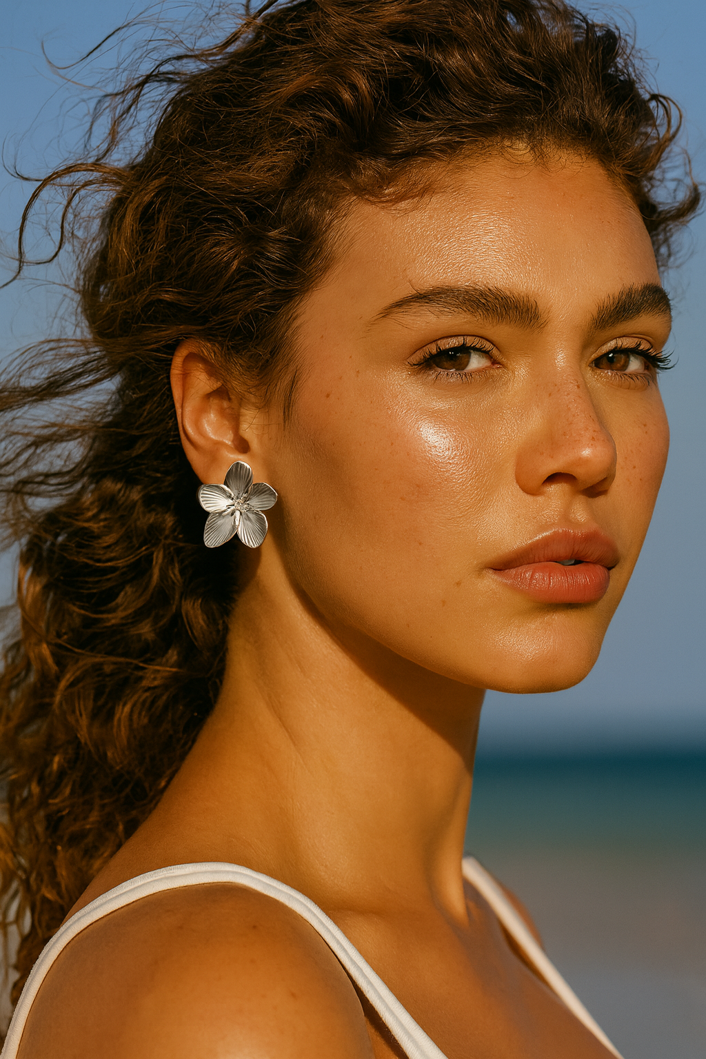 Fleur de Cerisier 30 mm – murmure -Boucles d’oreilles inoxydables (doré & argent)