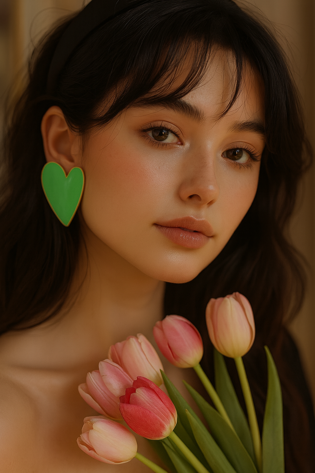Cœur Ardent – Boucles en Résine  & Acier Doré 37 mm