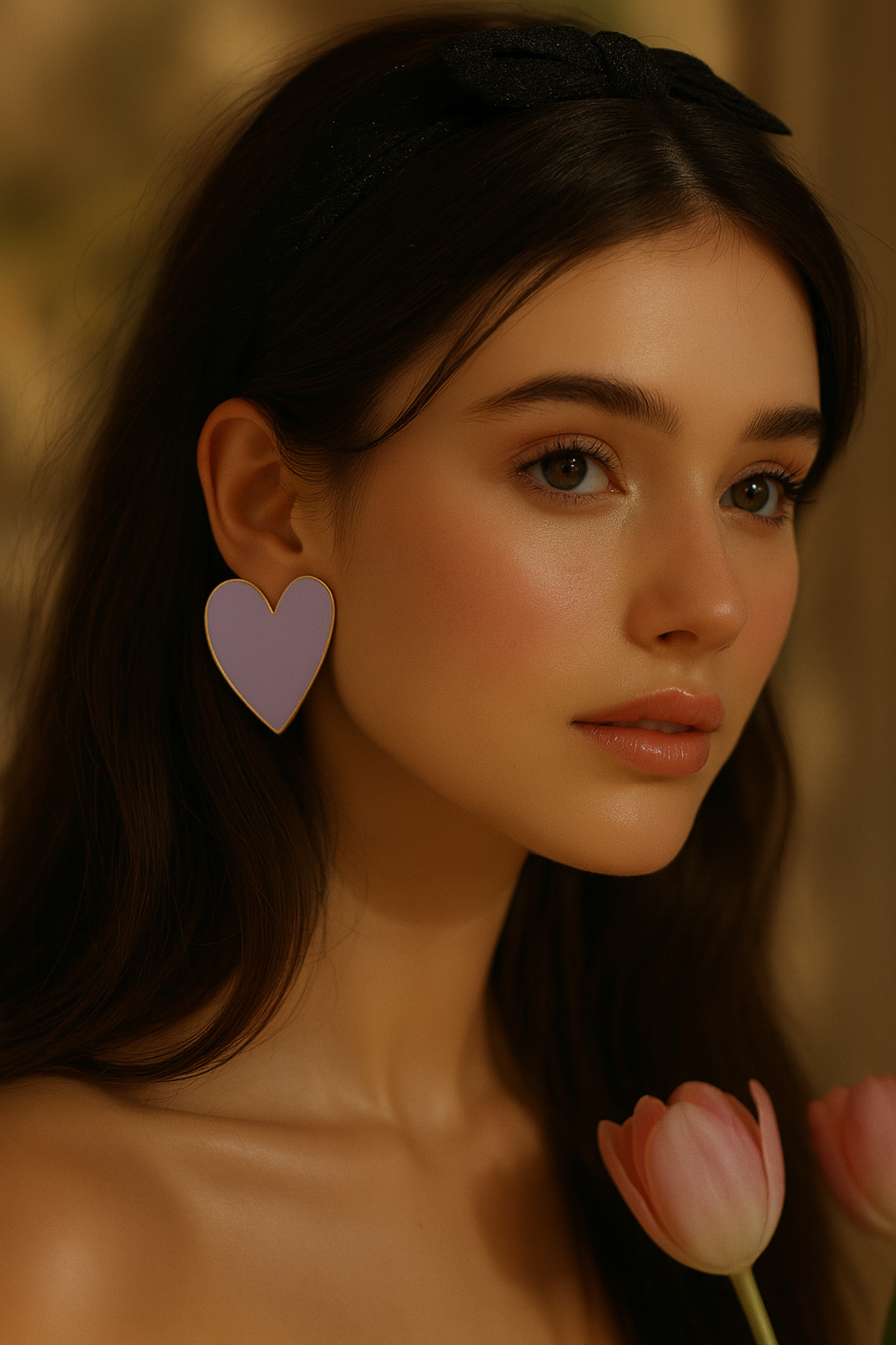 Cœur Ardent – Boucles en Résine  & Acier Doré 37 mm