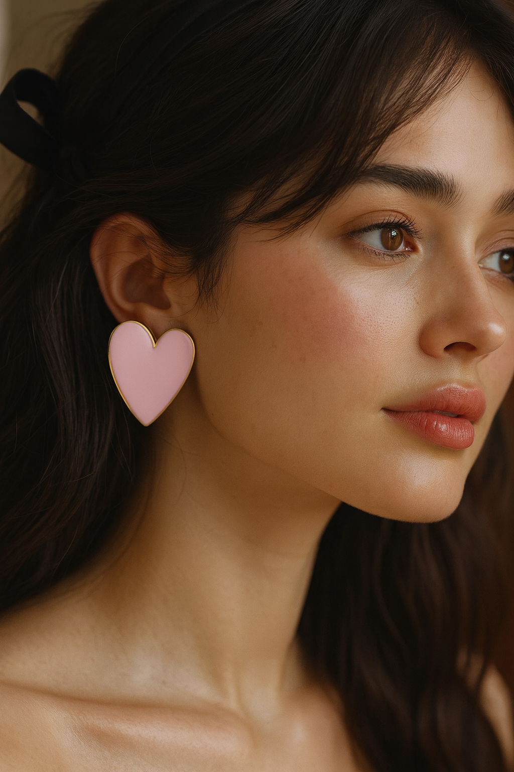 Cœur Ardent – Boucles en Résine  & Acier Doré 37 mm