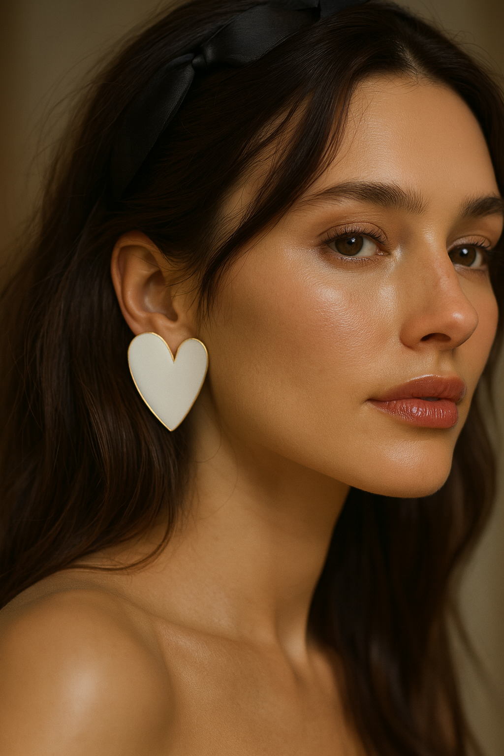 Cœur Ardent – Boucles en Résine  & Acier Doré 37 mm