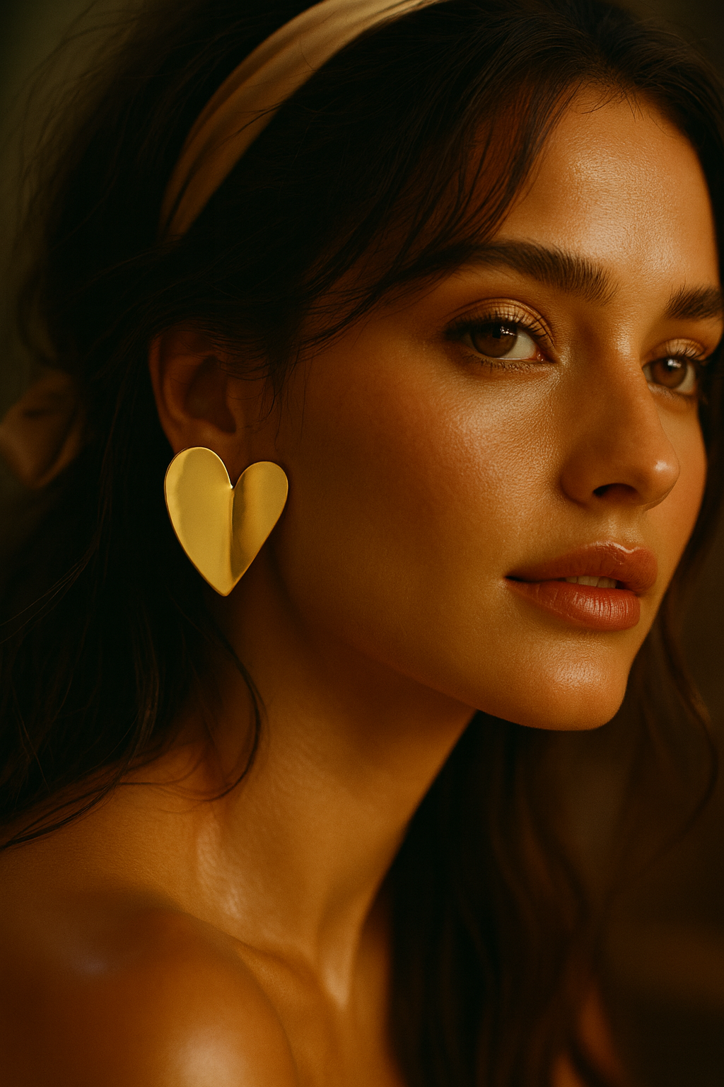 Cœur Ardent – Boucles en Résine  & Acier Doré 37 mm