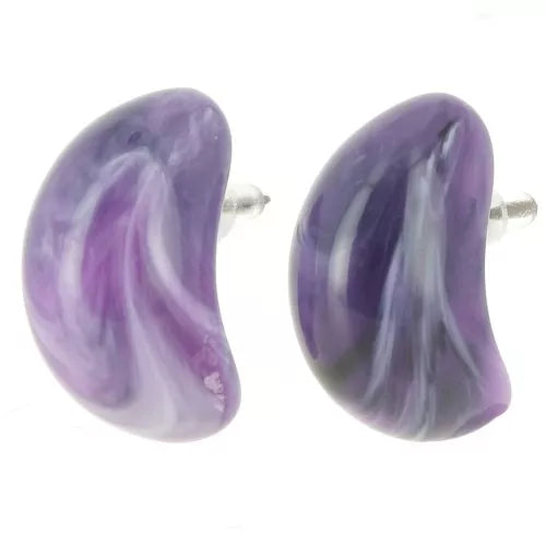 Éclats d’Époque – Boucles Gouttes en Résine Opaque et Translucide