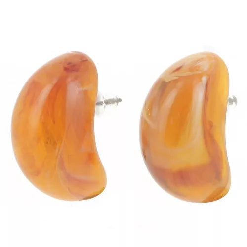 Éclats d’Époque – Boucles Gouttes en Résine Opaque et Translucide