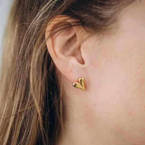 Élans du Cœur – Boucles en Acier Doré 14 mm
