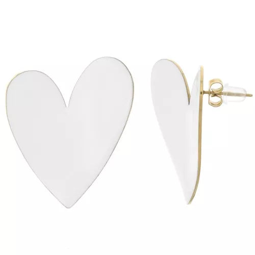 Cœur Ardent – Boucles en Résine  & Acier Doré 37 mm