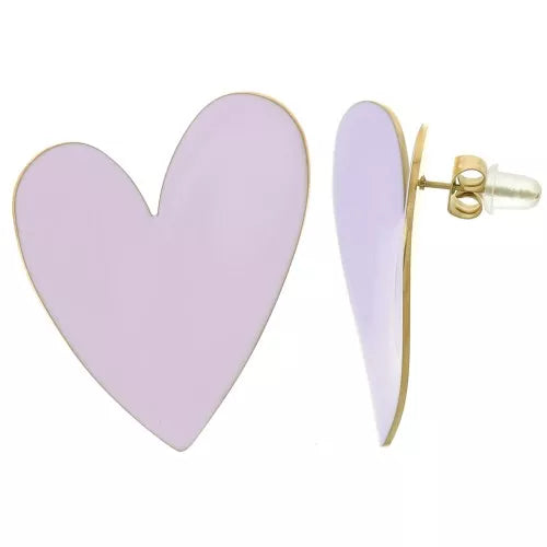 Cœur Ardent – Boucles en Résine  & Acier Doré 37 mm