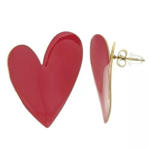 Cœur Ardent – Boucles en Résine  & Acier Doré 37 mm