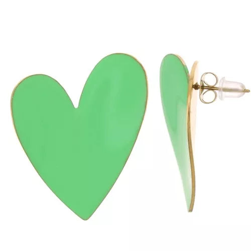 Cœur Ardent – Boucles en Résine  & Acier Doré 37 mm