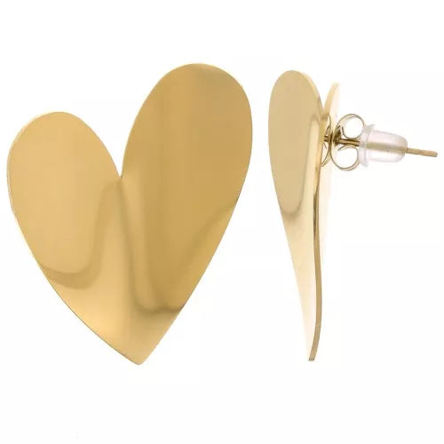 Cœur Ardent – Boucles en Résine  & Acier Doré 37 mm