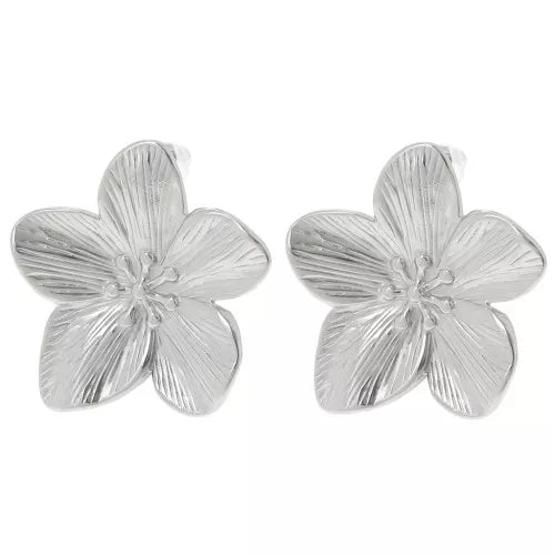 Fleur de Cerisier 30 mm – murmure -Boucles d’oreilles inoxydables (doré & argent)