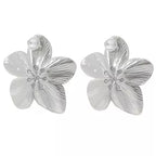 Fleur de Cerisier 30 mm – murmure -Boucles d’oreilles inoxydables (doré & argent)