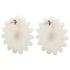 Marguerite du Duo – Boucles en résine & Clips dorés inox — deux styles