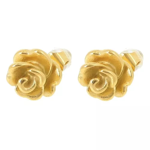 Éclat de Rose – Boucles d’oreilles inoxydables dorées 8 mm