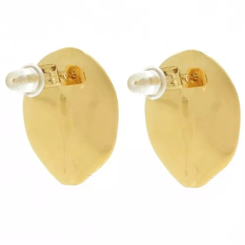Éclat Vintage – Boucles d’oreilles fleur dorée et perle nacrée en acier inoxydable