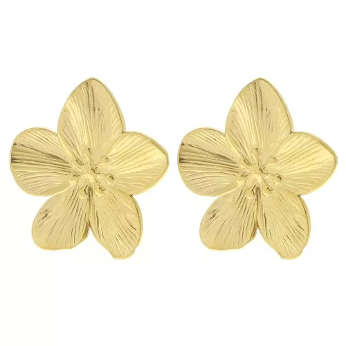 Fleur de Cerisier 30 mm – murmure -Boucles d’oreilles inoxydables (doré & argent)