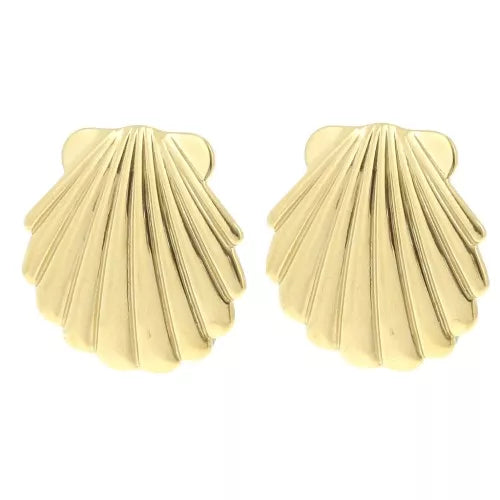 Éclats Marins – Clous Coquillage en Acier Doré 24 mm