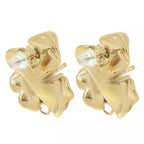 Floraison Éternelle – Clous Fleur Dorés & Résine Rouge 21 mm