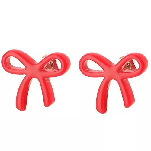 Nœud d’Élégance – Clous en Acétate Rouge 15 mm